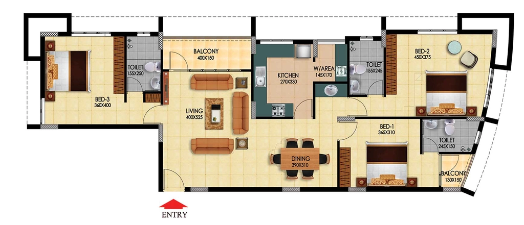 3 BHK Flat in Sparrow Paradisia in Ambalamukku, Thiruvananthapuram - Image 931714