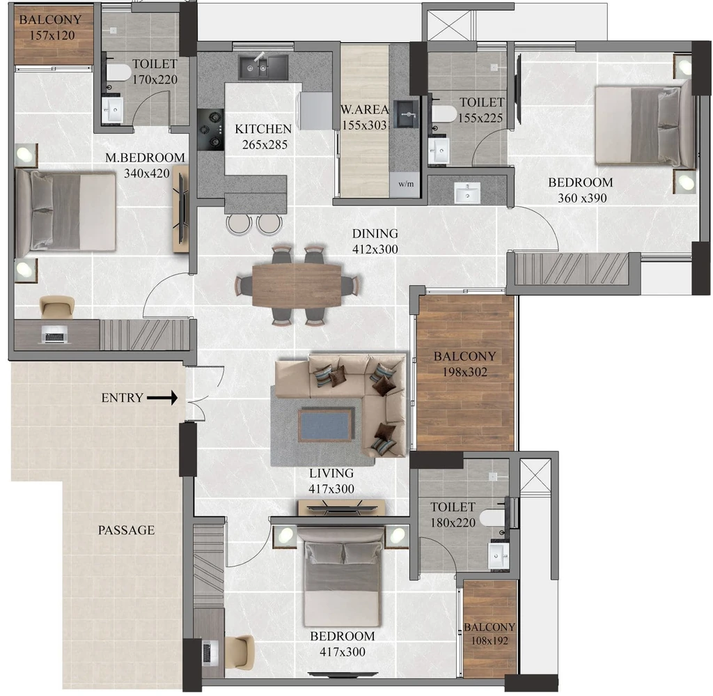 3 BHK Flat in Sree Dhanya Ai in Kowdiar, Thiruvananthapuram - Image 931719