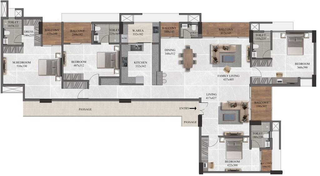 4 BHK Flat in Sree Dhanya Ai in Kowdiar, Thiruvananthapuram - Image 931723