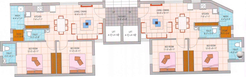 Floor Plan of Amee Palm City in null, Rajkot - Image 436708