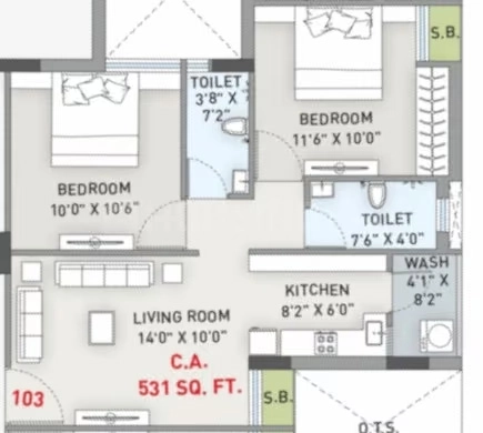 2 BHK Flat in Ami Luxuria in Rail Nagar, Rajkot - Image 931665