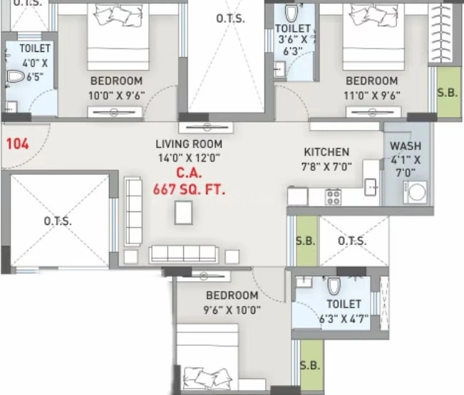 3 BHK Flat in Ami Luxuria in Rail Nagar, Rajkot - Image 931668