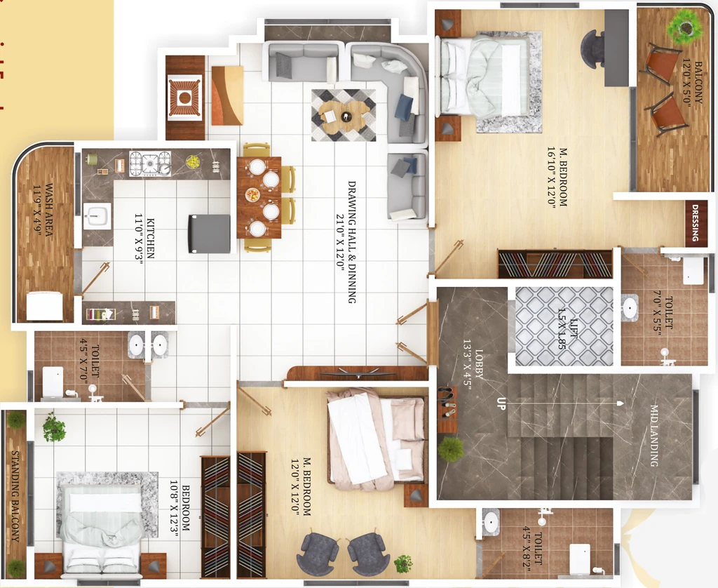 3 BHK Flat in Shri Vyankatesh Glory in null, Nagpur - Image 931672