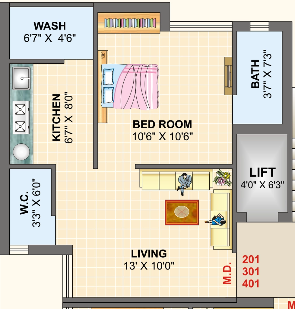 1 BHK Flat in Dilipbhai Amrut Pushp Arcade in Rail Nagar, Rajkot - Image 931675