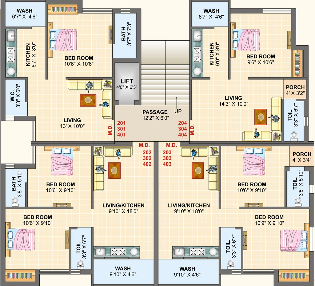 Floor Plan of Dilipbhai Amrut Pushp Arcade in Rail Nagar, Rajkot - Image 436742