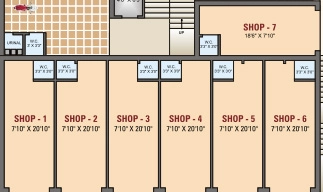 Floor Plan of Commercial Dilipbhai Amrut Pushp Arcade in Rail Nagar, Rajkot - Image 436756