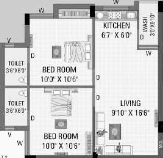 2 BHK Flat in Amrutdhara Residency in Rail Nagar, Rajkot - Image 931716