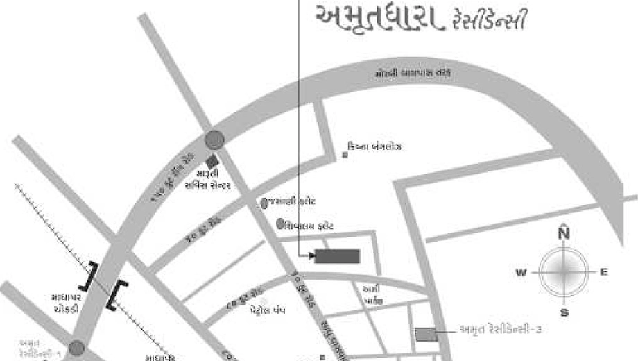 Location of Amrutdhara Residency in Rail Nagar, Rajkot - Image 436824