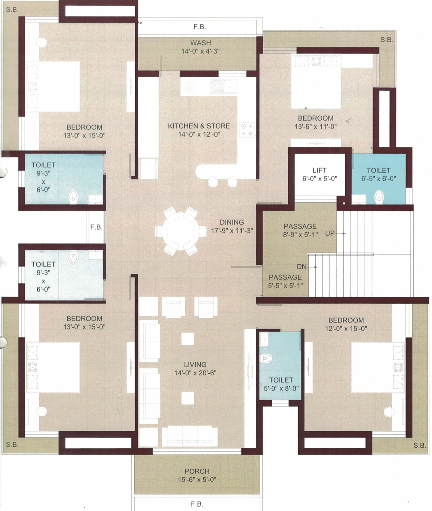 4 BHK Flat in Arnav Appartment in Nana Mava, Rajkot - Image 931724
