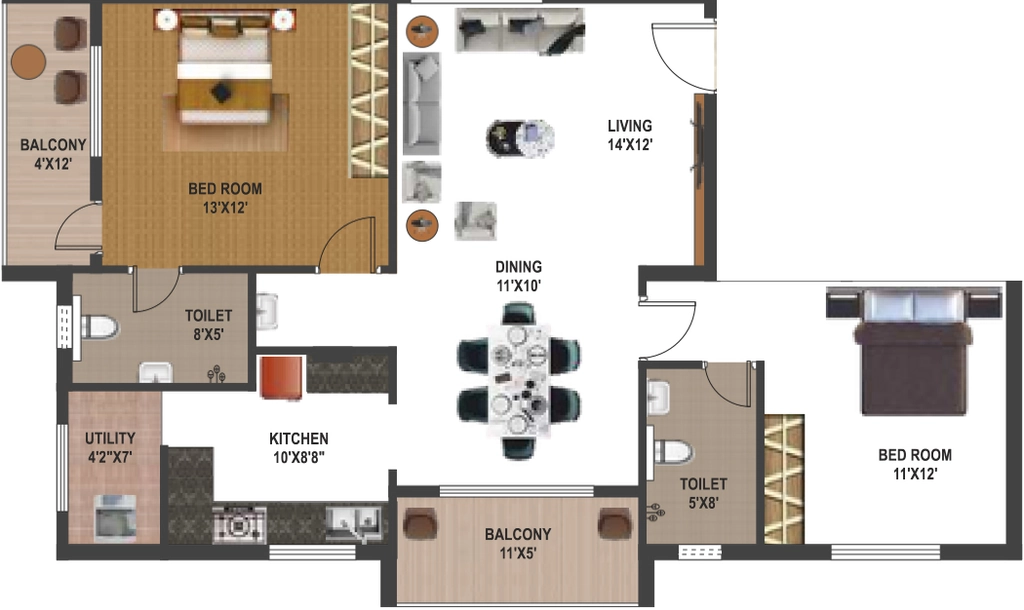 2 BHK Flat in Affinity Regency Park in Thanisandra, Bangalore - Image 931725