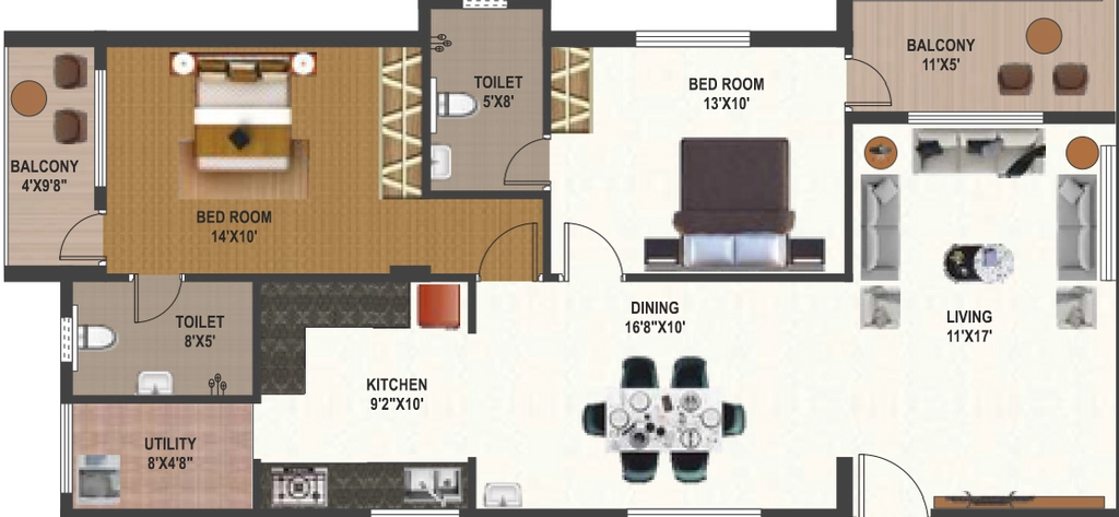 2 BHK Flat in Affinity Regency Park in Thanisandra, Bangalore - Image 931726