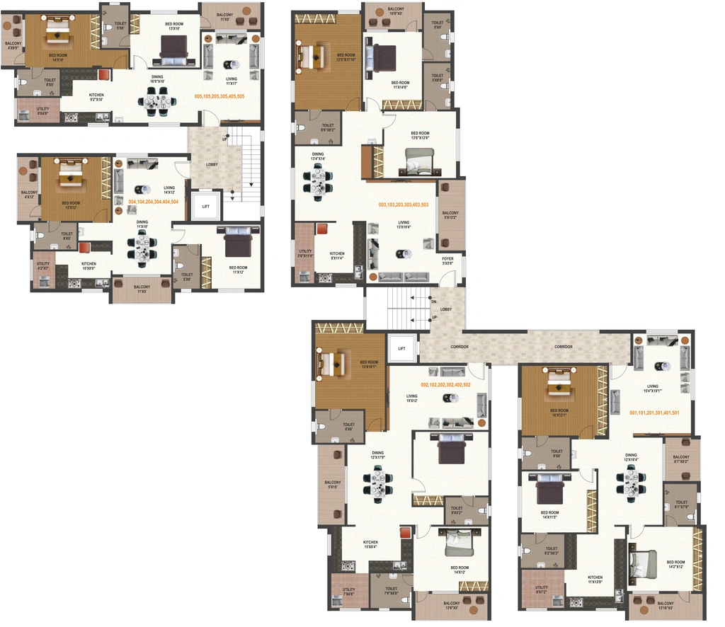 Floor Plan of Affinity Regency Park in Thanisandra, Bangalore - Image 436849