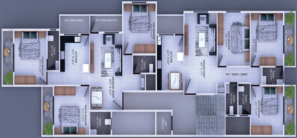 Floor Plan of Suncity Ashok Enclave in null, Nagpur - Image 436853