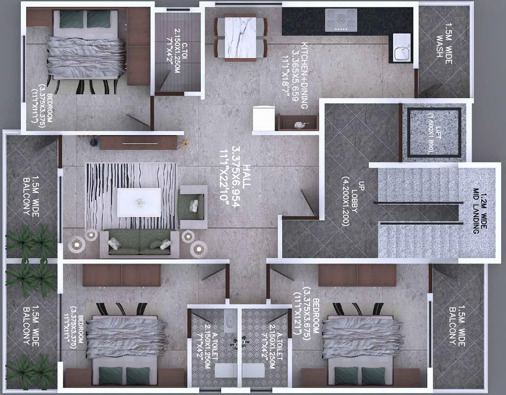 3 BHK Flat in Suncity Somnath Enclave in Manewada, Nagpur - Image 931734