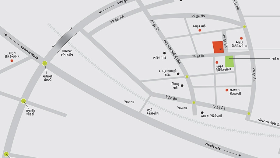 Location of Avadh Shantivan Residency in Rail Nagar, Rajkot - Image 436888