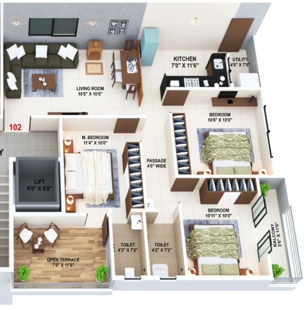 3 BHK Flat in Tajshri Sai Shree in Manish Nagar, Nagpur - Image 931737