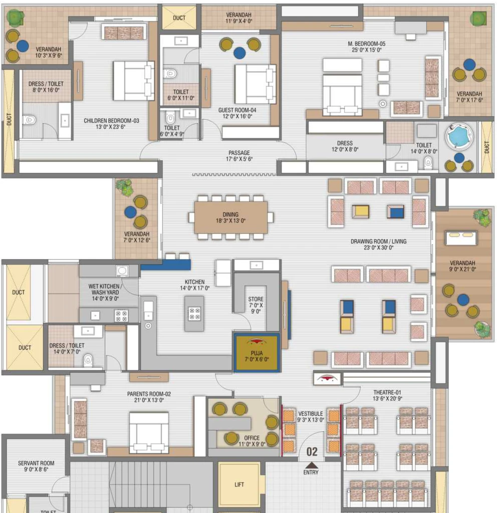 4 BHK Flat in Decora West Hills in Kalavad Road, Rajkot - Image 931741