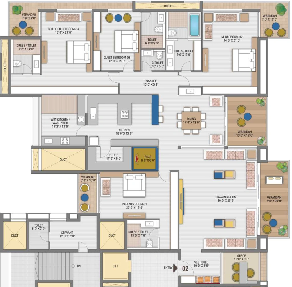 4 BHK Flat in Decora West Hills in Kalavad Road, Rajkot - Image 931740