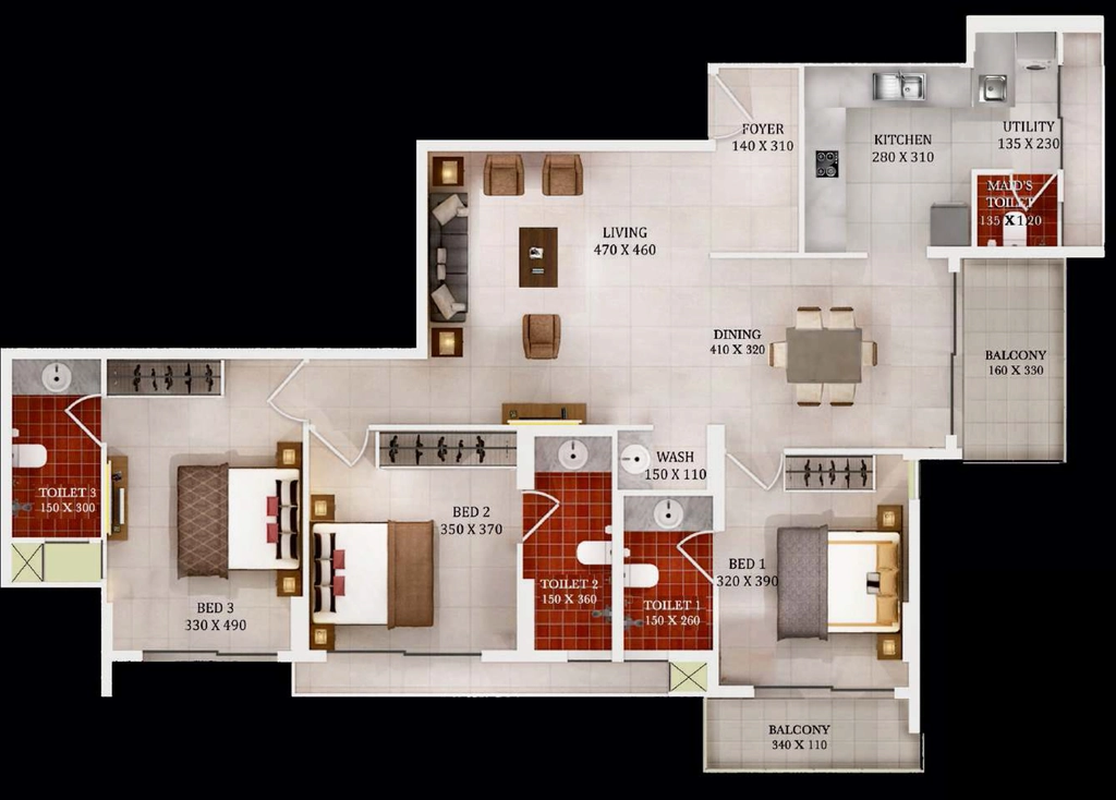 3 BHK Flat in Urbanscape Dynasty in Kuravankonam, Thiruvananthapuram - Image 931746