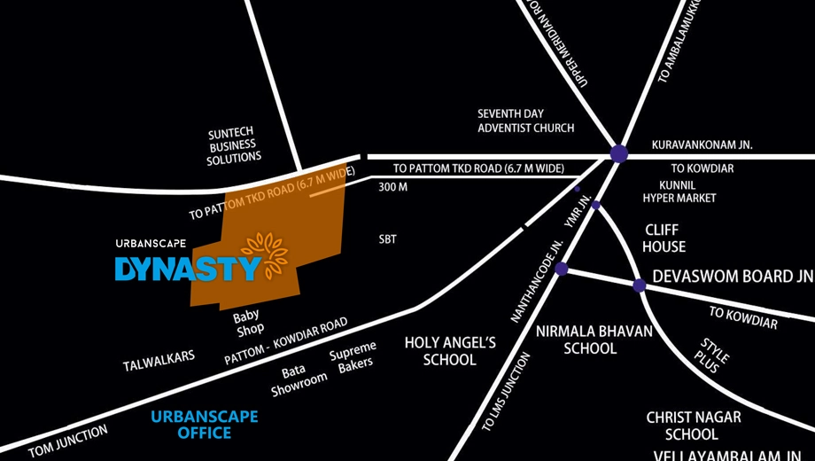 Location of Urbanscape Dynasty in Kuravankonam, Thiruvananthapuram - Image 436918