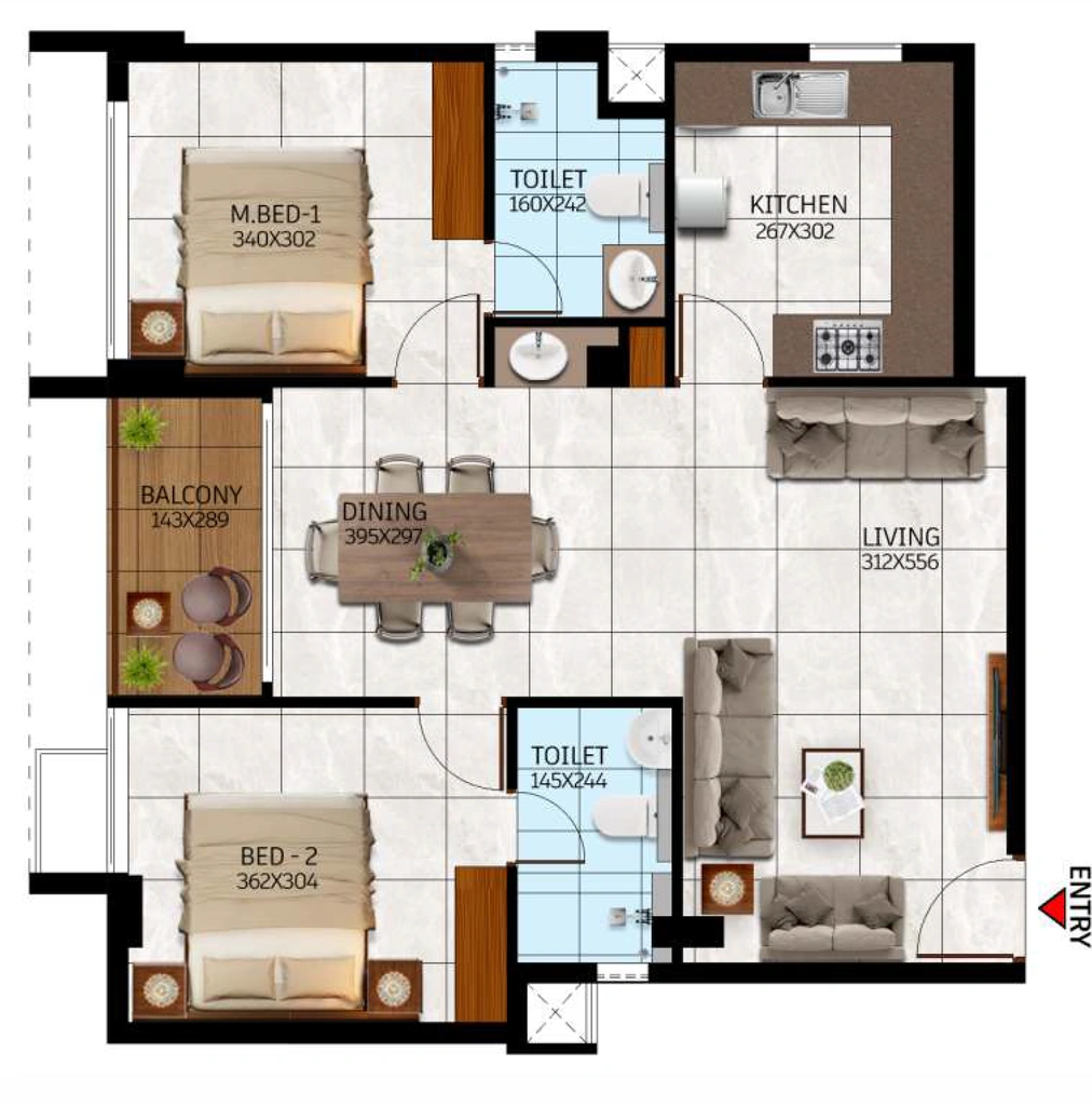 2 BHK Flat in USP Lakeside Haven in Aakkulam, Thiruvananthapuram - Image 931752