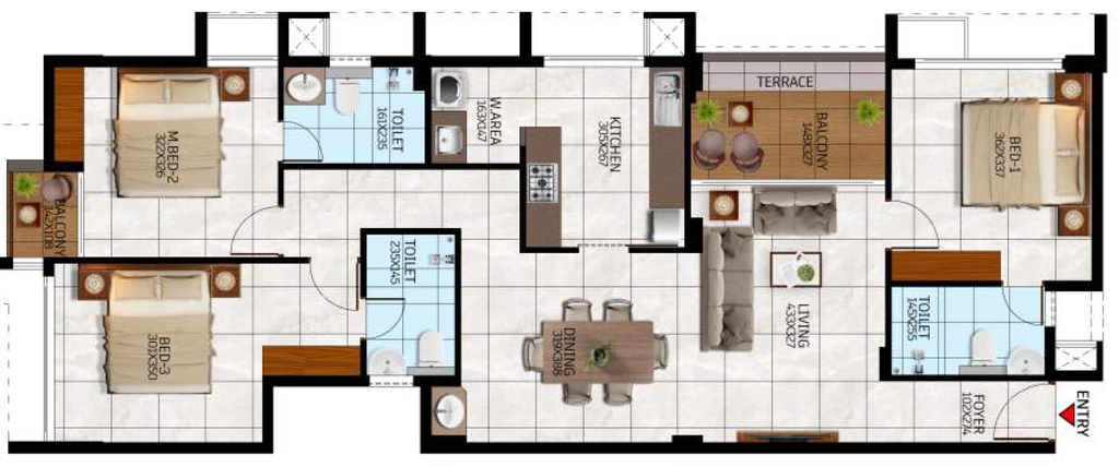 3 BHK Flat in USP Lakeside Haven in Aakkulam, Thiruvananthapuram - Image 931754