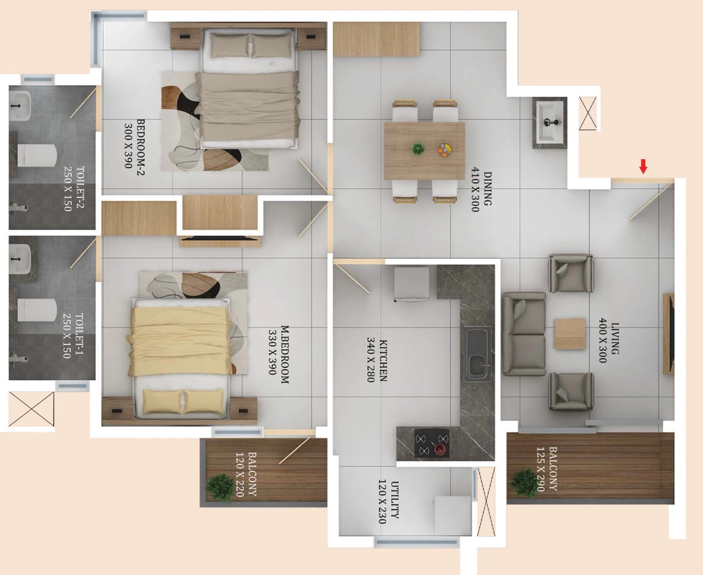 2 BHK Flat in Varma Trident in null, Thiruvananthapuram - Image 931763
