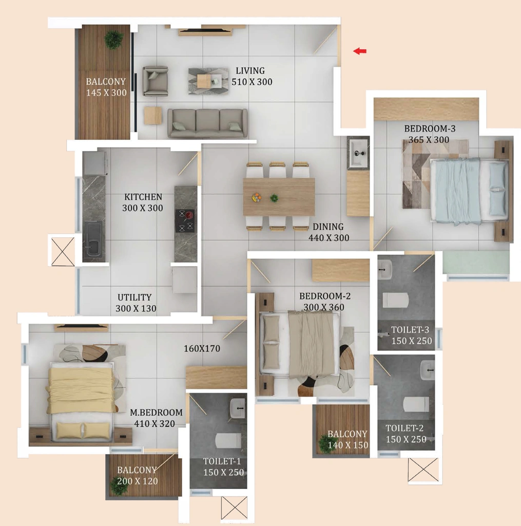 3 BHK Flat in Varma Trident in null, Thiruvananthapuram - Image 931764