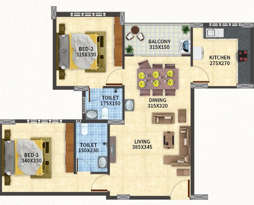 2 BHK Flat in Vfive Midcity in Vazhuthacaud, Thiruvananthapuram - Image 931769