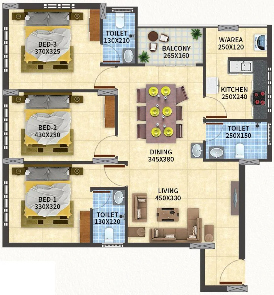 3 BHK Flat in Vfive Midcity in Vazhuthacaud, Thiruvananthapuram - Image 931771