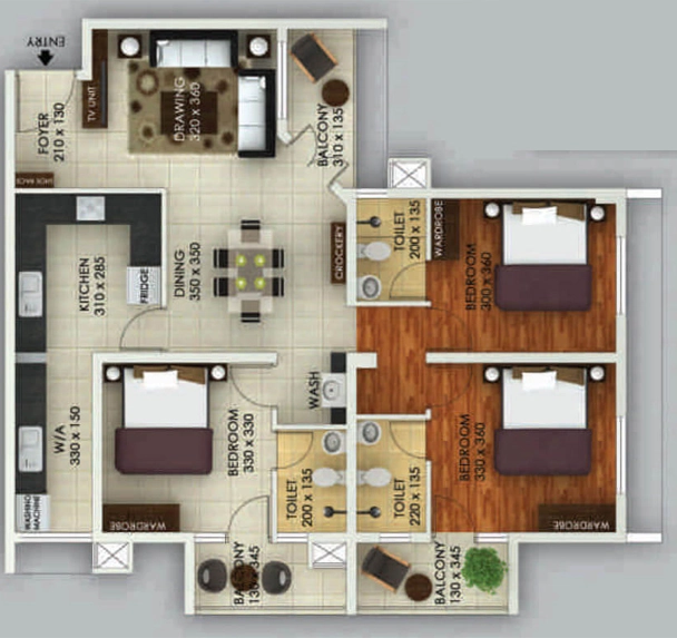 3 BHK Flat in Vivian Suites in Mannanthala, Thiruvananthapuram - Image 931777