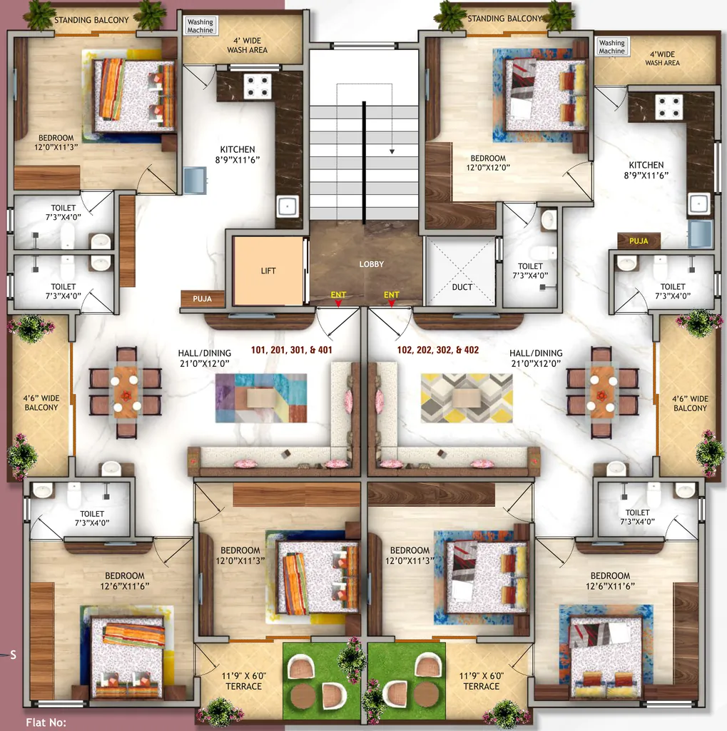 Floor Plan of Trinetra Arnav Enclave in Manish Nagar, Nagpur - Image 437023