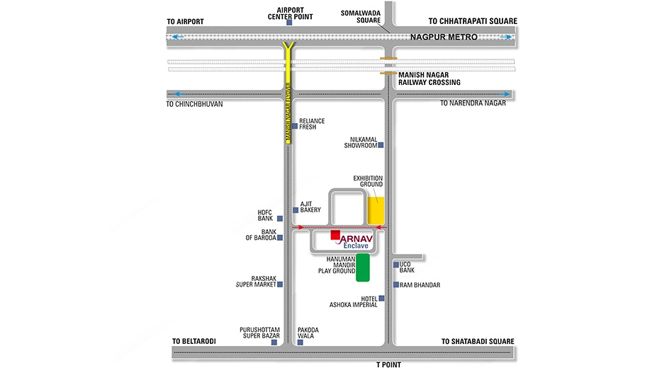 Location of Trinetra Arnav Enclave in Manish Nagar, Nagpur - Image 437022
