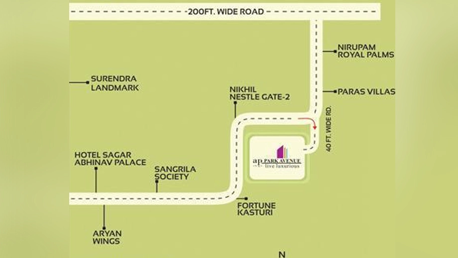 Location of AP Park Avenue in Jatkhedi, Bhopal - Image 437224