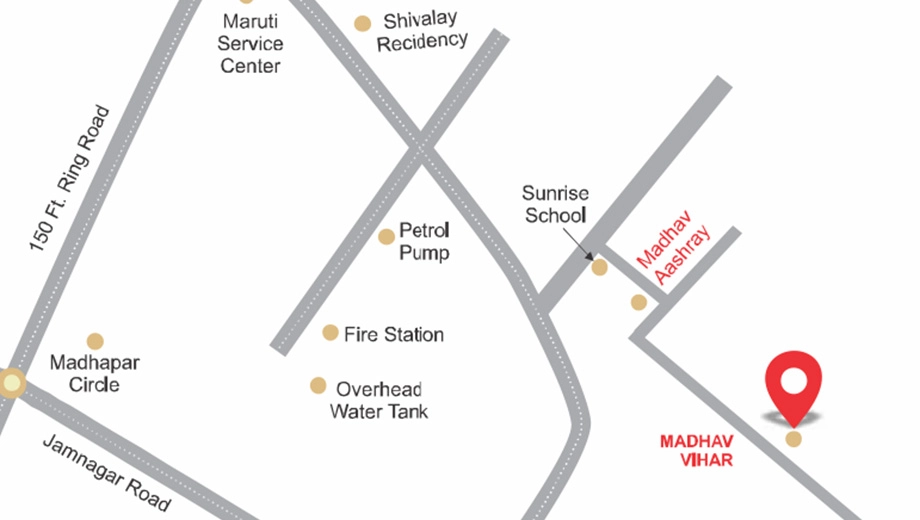 Location of Madhav Vihar in Rail Nagar, Rajkot - Image 436972