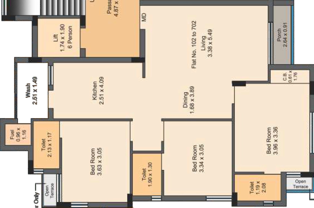 3 BHK Flat in Matru Vasudha in null, Rajkot - Image 931778