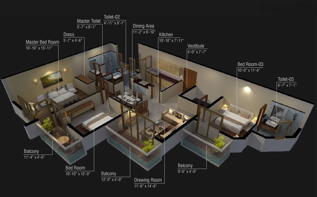 3 BHK Flat in Shri Balaji Swastik Grand in Jatkhedi, Bhopal - Image 931843
