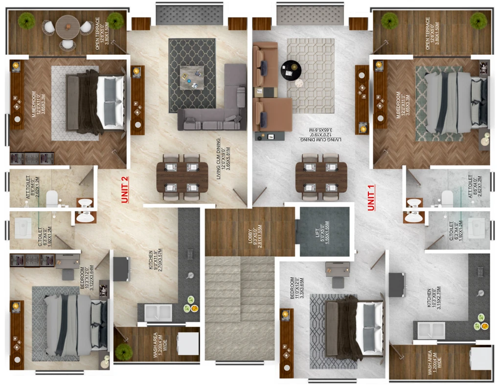 Floor Plan of Trinetra Ashlesha Residency in Manish Nagar, Nagpur - Image 437034