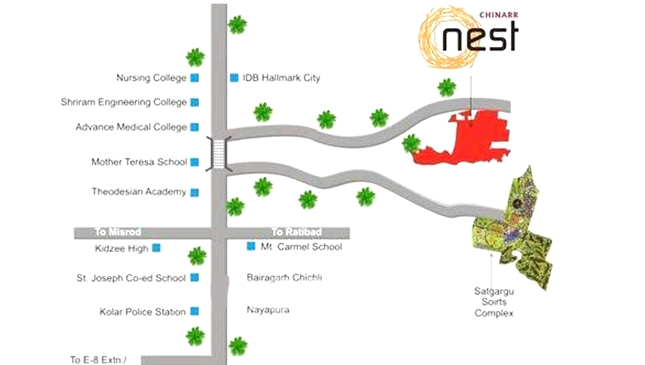 Location of Chinarr Nest in Kolar Road, Bhopal - Image 437205