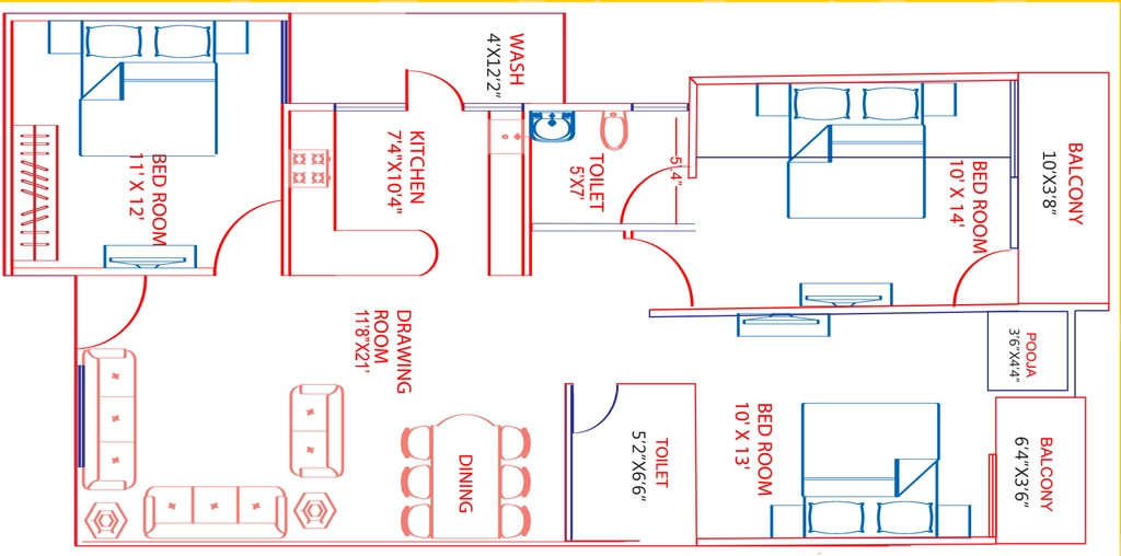 3 BHK Flat in Drishti City in Kolar Road, Bhopal - Image 931815