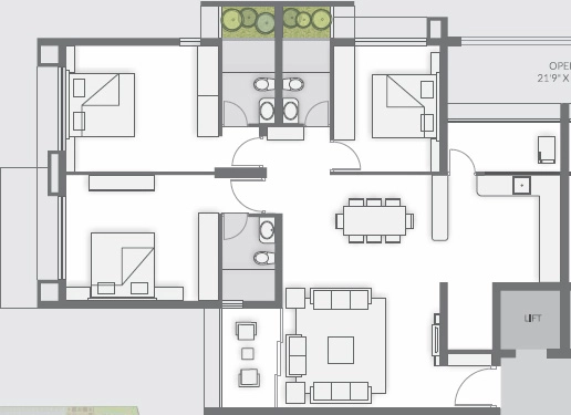 3 BHK Flat in Pradhyuman Royal Heights in Kalavad Road, Rajkot - Image 931791