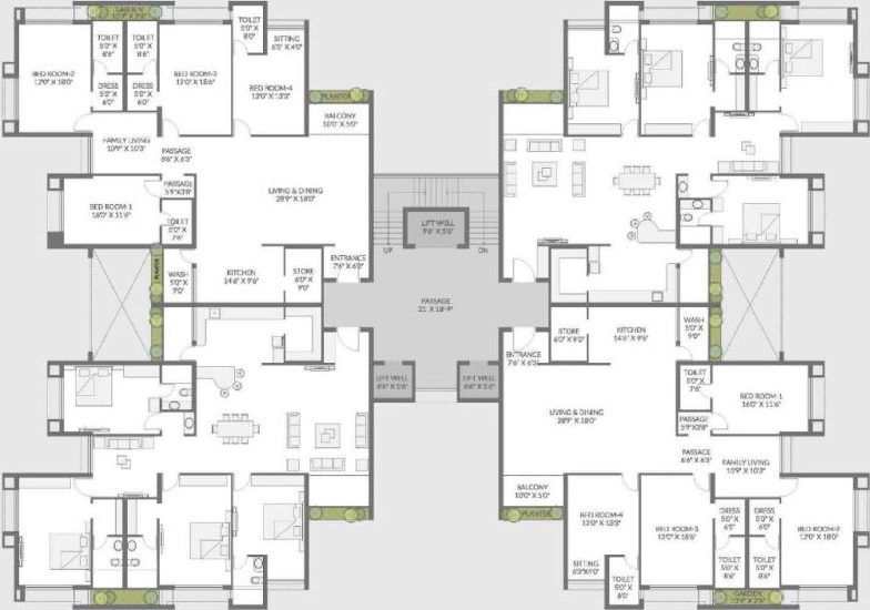 Floor Plan of Pradhyuman Royal Heights in Kalavad Road, Rajkot - Image 437073
