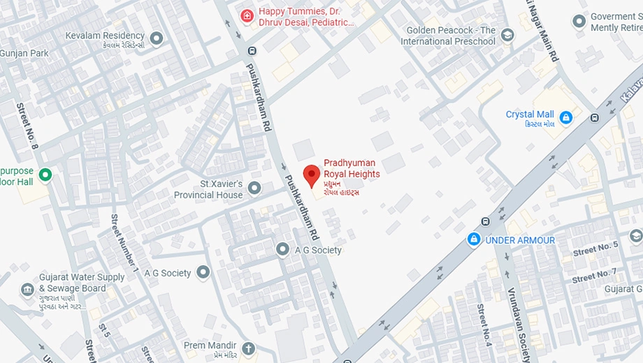 Location of Pradhyuman Royal Heights in Kalavad Road, Rajkot - Image 437071