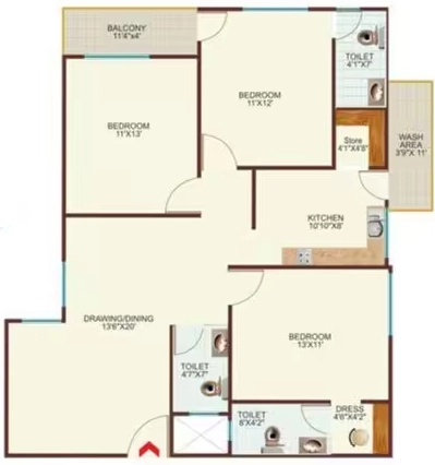 3 BHK Flat in Drishti Enclave in Bawadiya Kalan, Bhopal - Image 931812