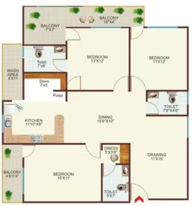 3 BHK Flat in Drishti Enclave in Bawadiya Kalan, Bhopal - Image 931813