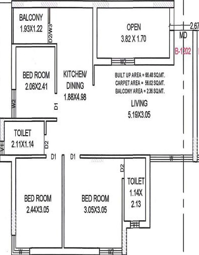 3 BHK Flat in Rcon Pacific Star in Rail Nagar, Rajkot - Image 931795