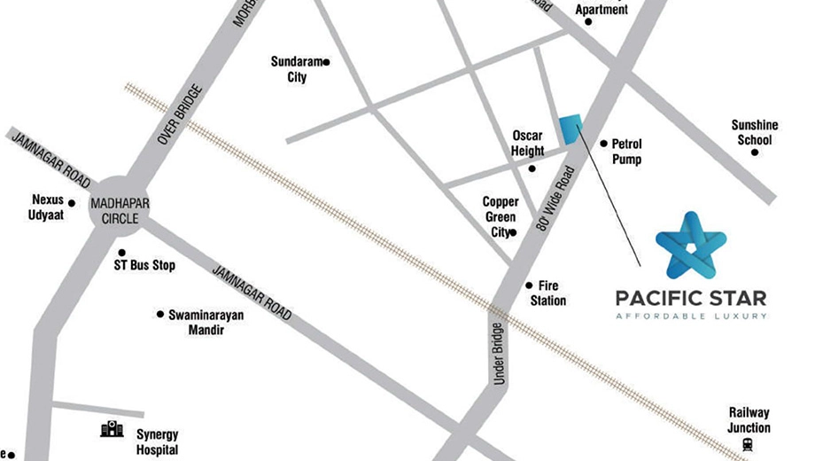 Location of Commercial Rcon Pacific Star in Rail Nagar, Rajkot - Image 437091