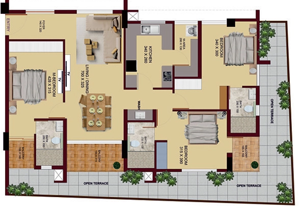 3 BHK Flat in Sree Dhanya Graffiti in Venpalavattom, Thiruvananthapuram - Image 931853