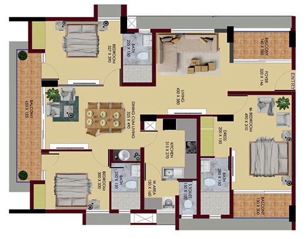 3 BHK Flat in Sree Dhanya Graffiti in Venpalavattom, Thiruvananthapuram - Image 931854