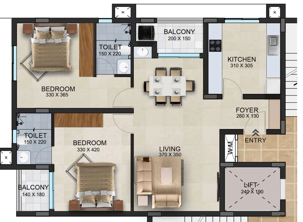 2 BHK Flat in Sree Dhanya Greece Gardens in Kazhakootam, Thiruvananthapuram - Image 931856